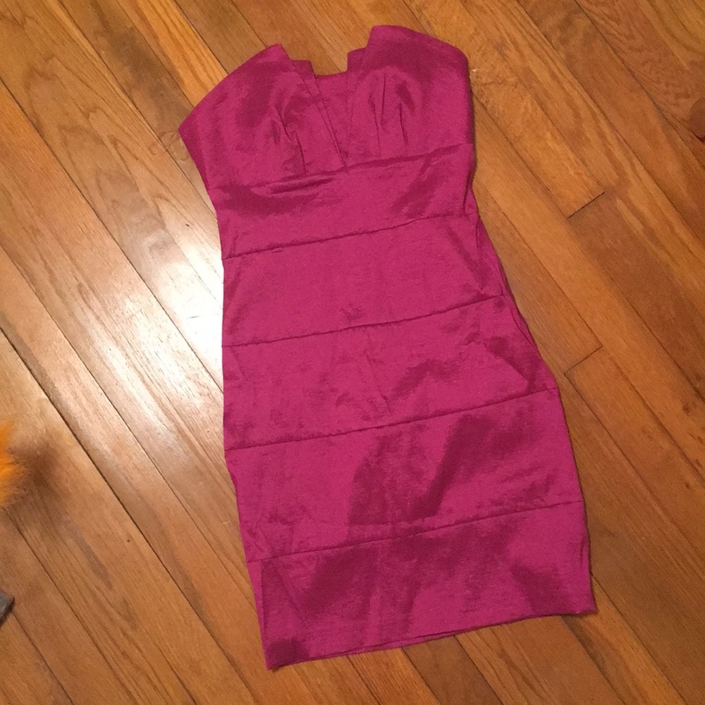 Pink satin prom or formal dress
